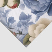 Vintages Delft Blue Wild Rose Tissue Paper Seidenpapier (Detail)