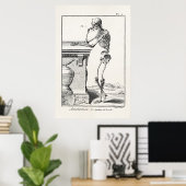Vintages Denken menschliches Skelett Medizinische  Poster (Heimbüro)