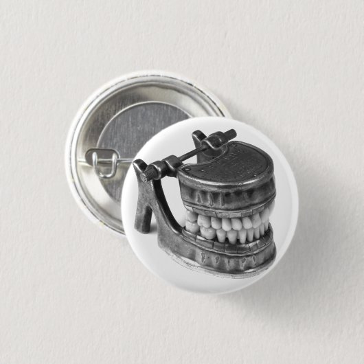 Vintages Dental Model Foto Button Button (Vorne & Hinten)