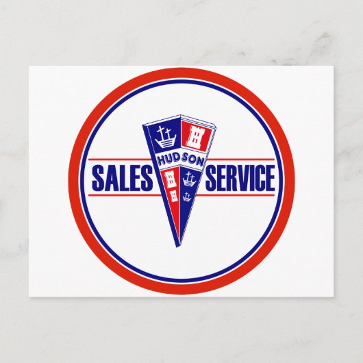 Vintages der Hudson-Service-Zeichen Postkarte (Vorderseite)