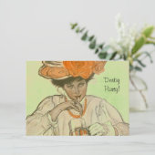 Vintages Derby-Einladungs-Rosen-Hut-Pferdelaufen Einladung (Stehend Vorderseite)