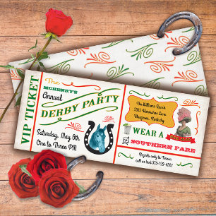 Vintages Derby Racing Party Ticket Einladung