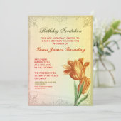 Vintages Design 50. Geburtstag Einladungen (Stehend Vorderseite)