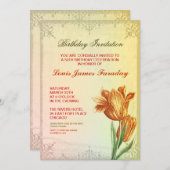 Vintages Design 50. Geburtstag Einladungen (Vorne/Hinten)