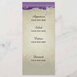 Vintages Design Amethyst und Silber Menükarte