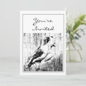 Vintages Design California Quail Party Einladung (Stehend Vorderseite)