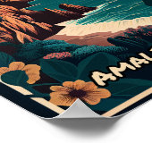 Vintages Design der Amalfiküste Poster (Ecke)