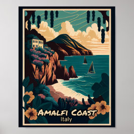 Vintages Design der Amalfiküste Poster