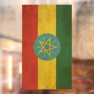 Vintages Design der äthiopischen Flagge Fensteraufkleber