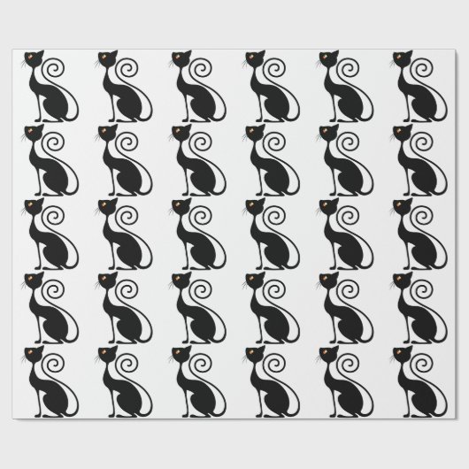 Vintages Design der Black Cat Geschenkpapier (Flach)