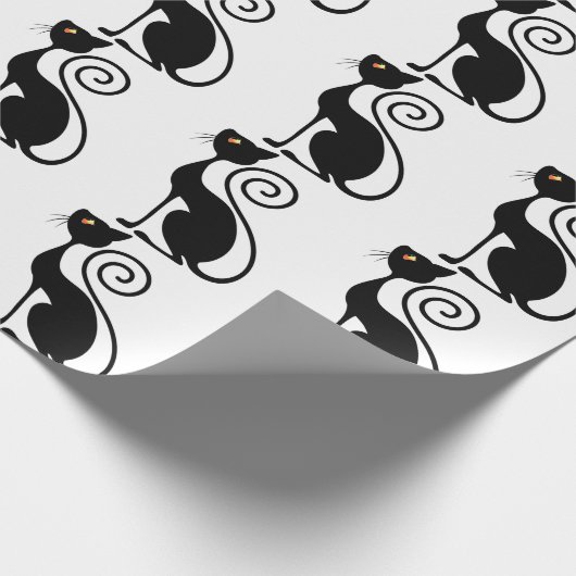 Vintages Design der Black Cat Geschenkpapier (Ecke)