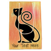 Vintages Design der Black Cat Mittlere Geschenktüte (Rückseite)