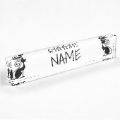 Vintages Design der Black Cat Namensplakette
