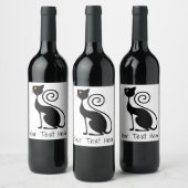 Vintages Design der Black Cat Weinetikett (Flaschen)