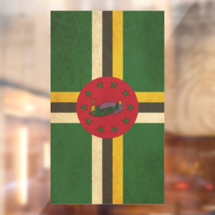 Vintages Design der Dominica-Flagge Fensteraufkleber