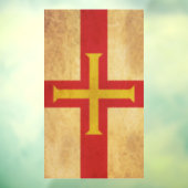 Vintages Design der Guernsey-Flagge Fensteraufkleber (Blatt 3)