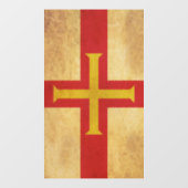 Vintages Design der Guernsey-Flagge Fensteraufkleber (Blatt)
