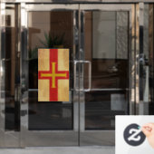 Vintages Design der Guernsey-Flagge Fensteraufkleber (Büro Tür)