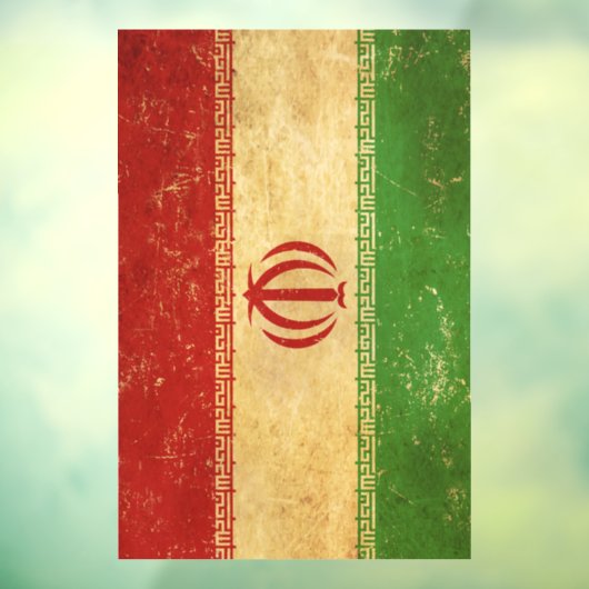 Vintages Design der iranischen Flagge Fensteraufkleber (Blatt 3)
