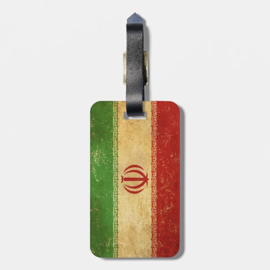 Vintages Design der iranischen Flagge Gepäckanhänger (Rückseite vertikal)