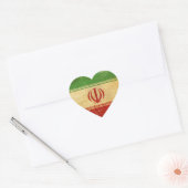 Vintages Design der iranischen Flagge Herz-Aufkleber (Umschlag)