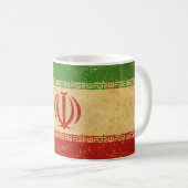 Vintages Design der iranischen Flagge Kaffeetasse (VorderseiteRechts)
