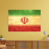 Vintages Design der iranischen Flagge Leinwanddruck (Insitu (Wohnzimmer))