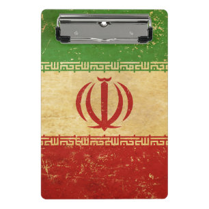 Vintages Design der iranischen Flagge Mini Klemmbrett