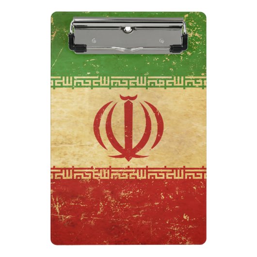 Vintages Design der iranischen Flagge Mini Klemmbrett (Vorderseite)