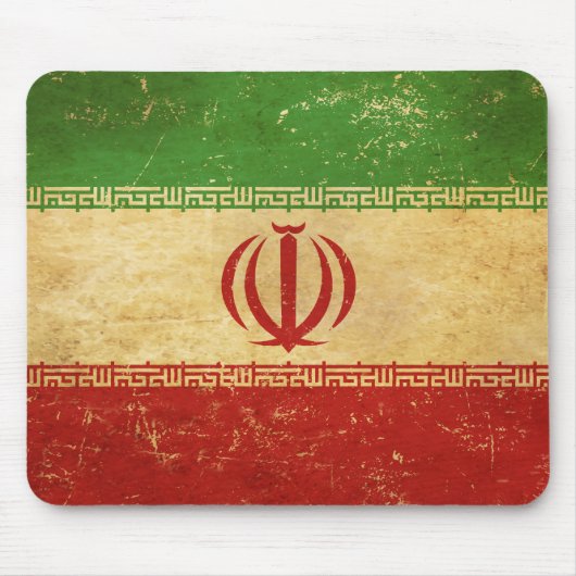 Vintages Design der iranischen Flagge Mousepad (Vorne)