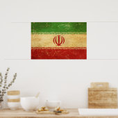 Vintages Design der iranischen Flagge Poster (Küche)