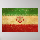 Vintages Design der iranischen Flagge Poster (Vorne)