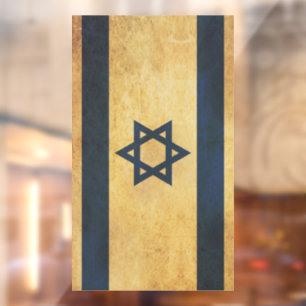 Vintages Design der israelischen Flagge Fensteraufkleber