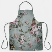 Vintages Design der Oliven-Blüten Schürze (Vorderseite)