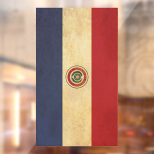 Vintages Design der Paraguay-Flagge Fensteraufkleber