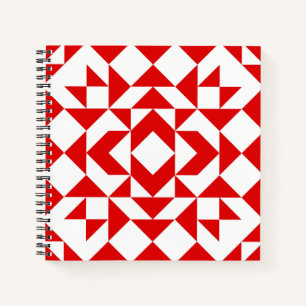 Vintages Design der roten Weihnachtsgeometrie Notizblock