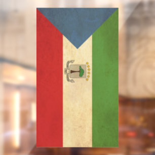 Vintages Design des Flag für äquatoriale Guinea Fensteraufkleber