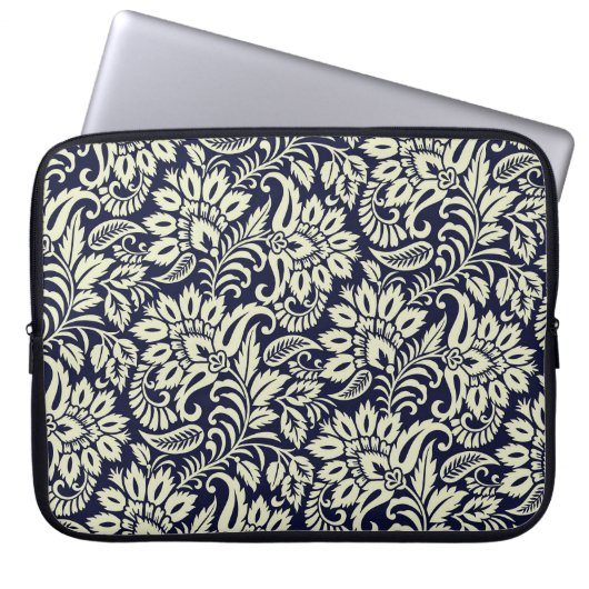 Vintages Design des indischen Blumengrunds Laptopschutzhülle (Vorderseite)