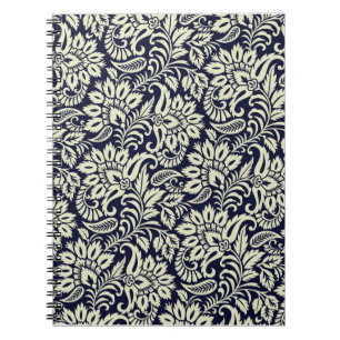 Vintages Design des indischen Blumengrunds Notizblock