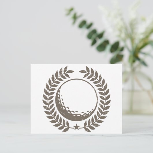 Vintages Design für Golf Ball Postkarte (Stehend Vorderseite)