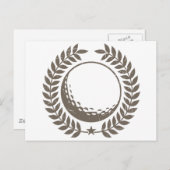 Vintages Design für Golf Ball Postkarte (Vorne/Hinten)