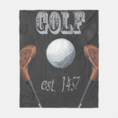 Vintages Design für Golf Chalkboard Fleecedecke (Vorderseite)
