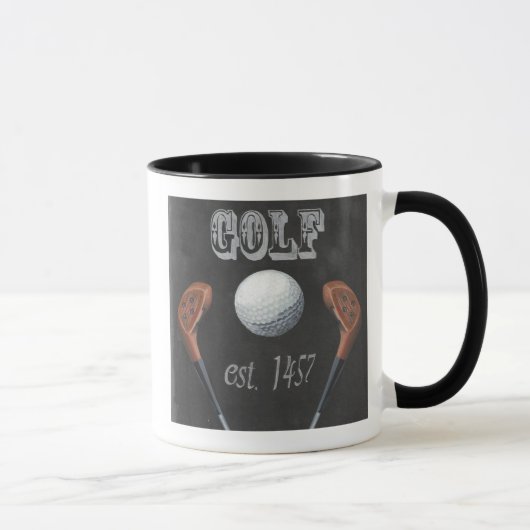 Vintages Design für Golf Chalkboard Tasse (Rechts)