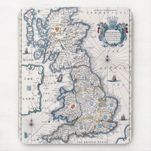 Vintages Design für Historienliebhaber in Großbrit Mousepad (Vorne)