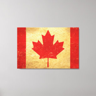 Vintages Design für Kanada-Flagge Leinwanddruck