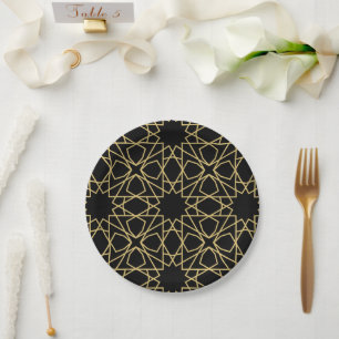 Vintages Design islamischer geometrischer Muster Pappteller