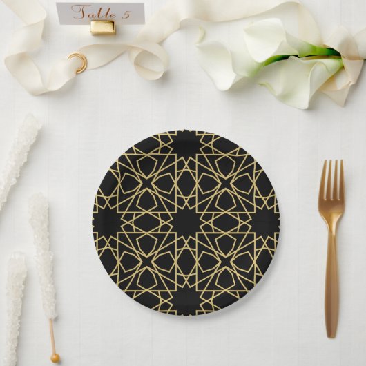 Vintages Design islamischer geometrischer Muster Pappteller (Hochzeit)