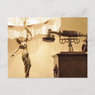 Vintages Design mit antiken Lampenschirmen und Ret Postkarte