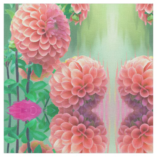 Vintages Design-Muster für Dahlia-Blumenstoffe Stoff (Nahaufnahme)