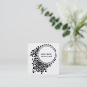 Vintages Design Retro beruflich modern Quadratische Visitenkarte (Stehend Vorderseite)